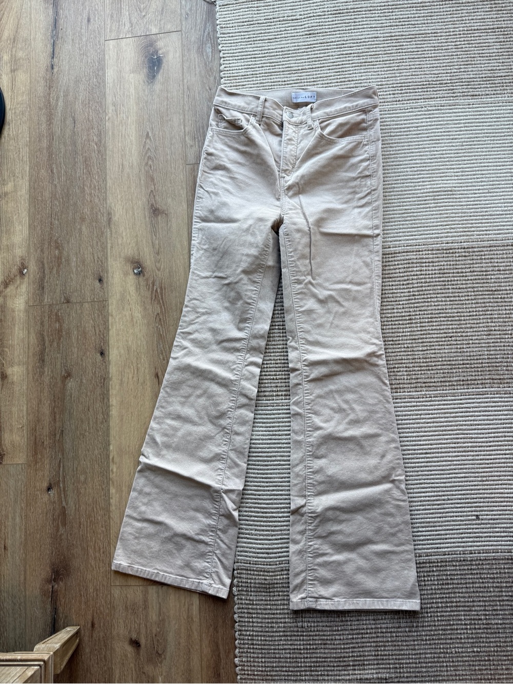 Women's Corduroy Beige Flare Jeans